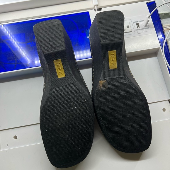 Born Black leather wedge slides. Size 11M.  Worn 1x. - Picture 3 of 4